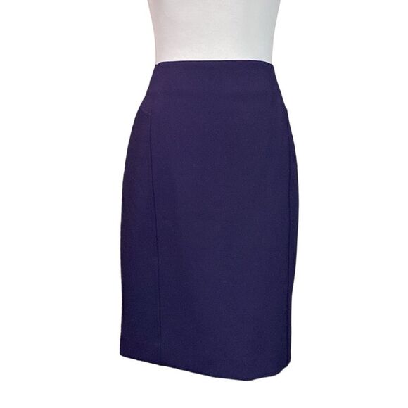 Halogen Ponte Knit Above Knee Pencil Skirt Royal Purple - Picture 1 of 12